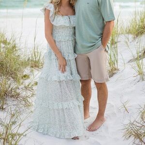 Worth Collective | Astrid Ruffle Detail Maxi Dress in Sage Floral